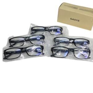 Mens Black Frames Professional Reading Glasses with Blue Light Protection +0.75